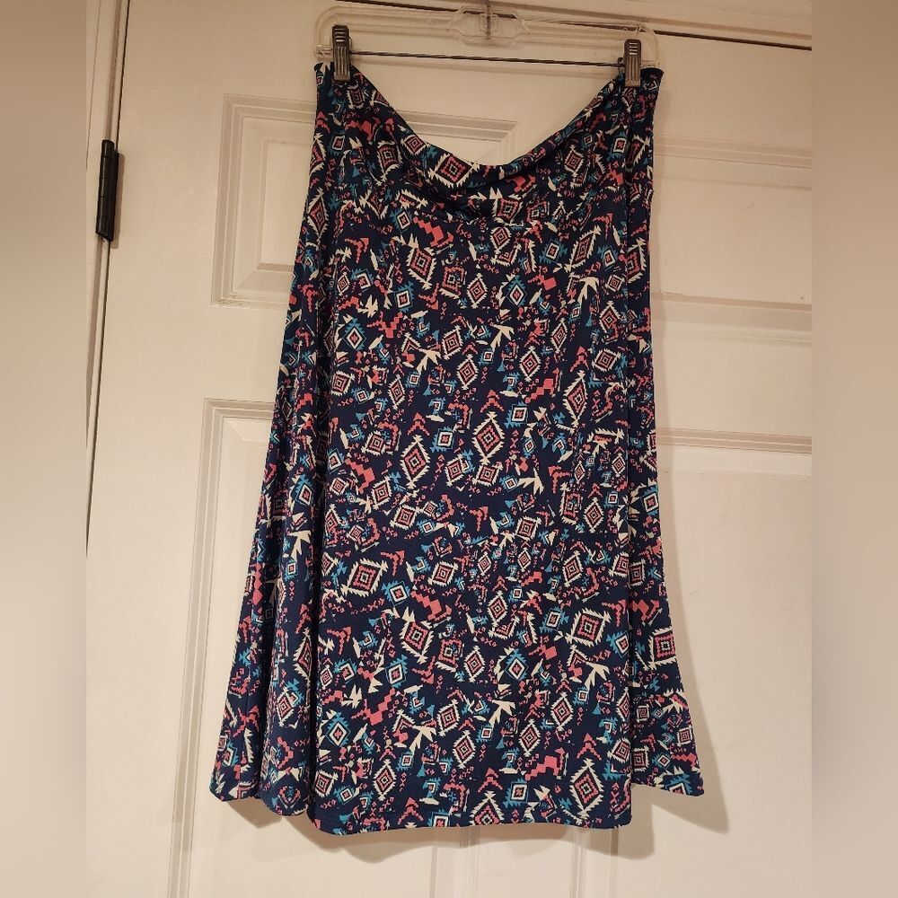 Lularoe stretchy colorful patterned skirt 2X